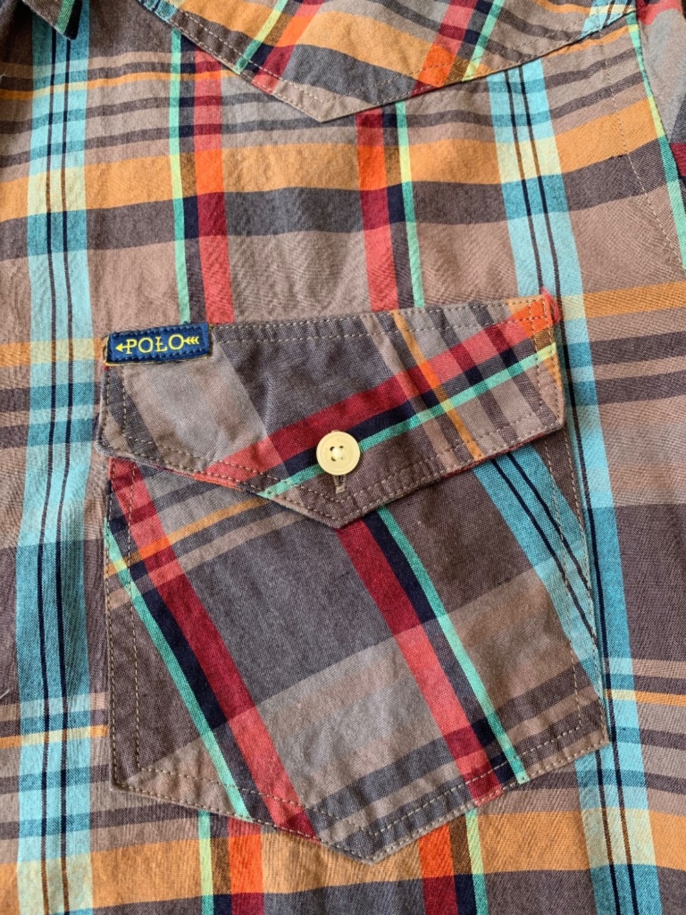 Polo Ralph Lauren Men’s size L Plaid Shirt Long Sleeve with Elbow Patches - Picture 7 of 12